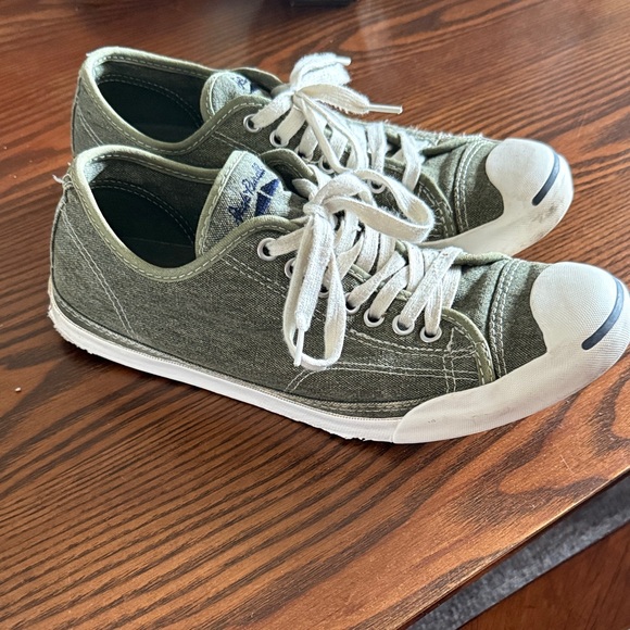 Jack Purcell Converse Green Canvas Sneakers with White stitching - Picture 1 of 5